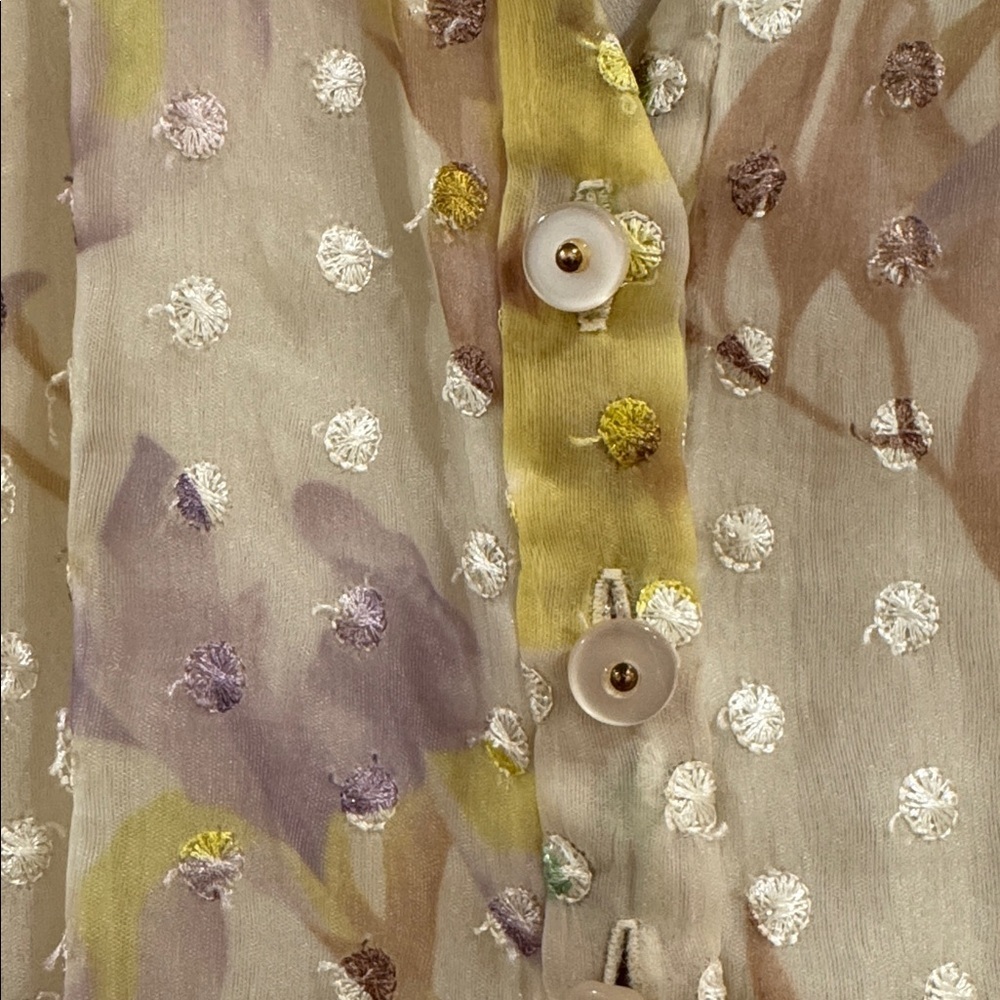 Alexis "Behati" Dress, Multicolor Floral Chiffon Long Sleeve Dress, Size Small - Picture 7 of 9